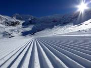 Präparierte Piste im Skigebiet Hohsaas