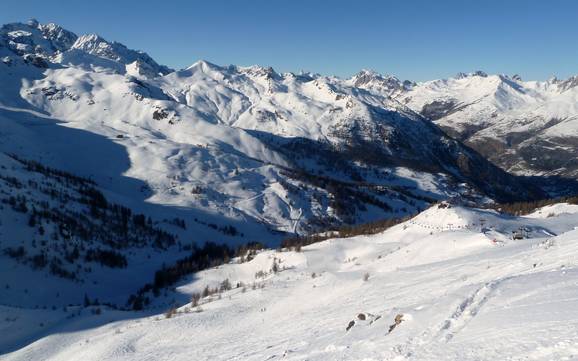 Vallée de la Guisane: Größe der Skigebiete – Größe Serre Chevalier – Briançon/Chantemerle/Villeneuve-la-Salle/Le Monêtier-les-Bains