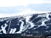 Blick auf das Skigebiet Klövsjö/Storhogna