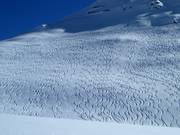 Perfekte Spuren im Schnee am Rüfikopf
