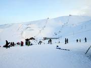 Blick auf das Skigebiet Bláfjöll