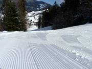 Präparierte Piste im Skigebiet Tirolina