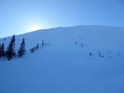 Die steilste Piste im Skigebiet mit 45° Gefälle