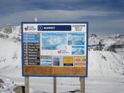 Pisteninformation am höchsten Punkt im Skigebiet