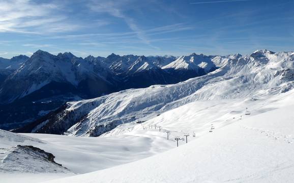 Unterengadin: Größe der Skigebiete – Größe Scuol – Motta Naluns