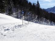 Pistenmarkierungen im Skigebiet Loser