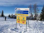 Pistenausschilderung im Skigebiet Hinterstoder