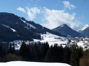Blick auf das Skigebiet Tirolina