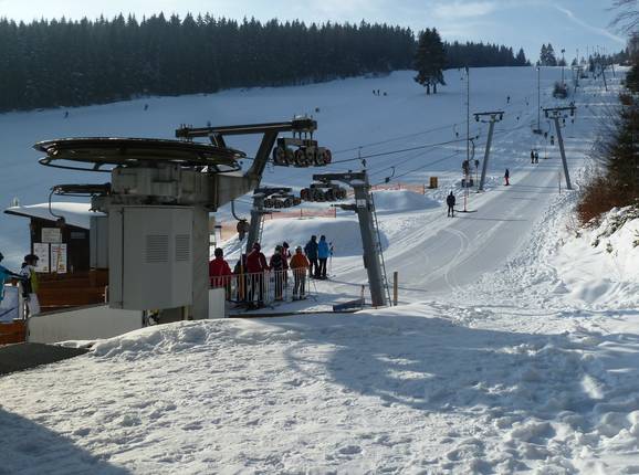 Blick auf das Skigebiet Mehlmeisel/Klausenlifte 