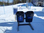 Mülleimer im Skigebiet Pyhä