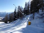 Lanzenbeschneiung im Skigebiet Pejo