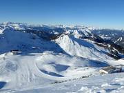 Blick vom Gamskogel auf das Skigebiet Zauchensee 