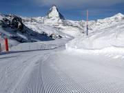 Frisch präparierte Piste in Zermatt