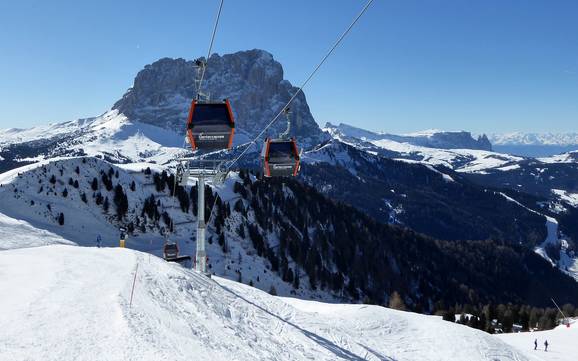 Größtes Skigebiet im Geltungsbereich von Dolomiti Superski – Skigebiet Gröden (Val Gardena)