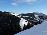 Blick vom Sommo Alto über das Skigebiet