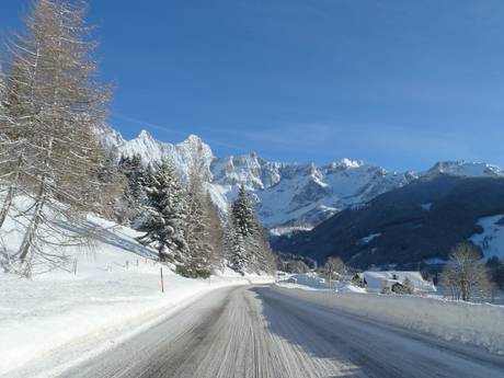 Dachsteingebirge: Anfahrt in Skigebiete und Parken an Skigebieten – Anfahrt, Parken Ramsau am Dachstein – Rittisberg