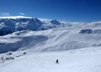 Skigebiet St. Moritz – Corviglia - Blick auf die Pisten rund um Corviglia und Marguns
