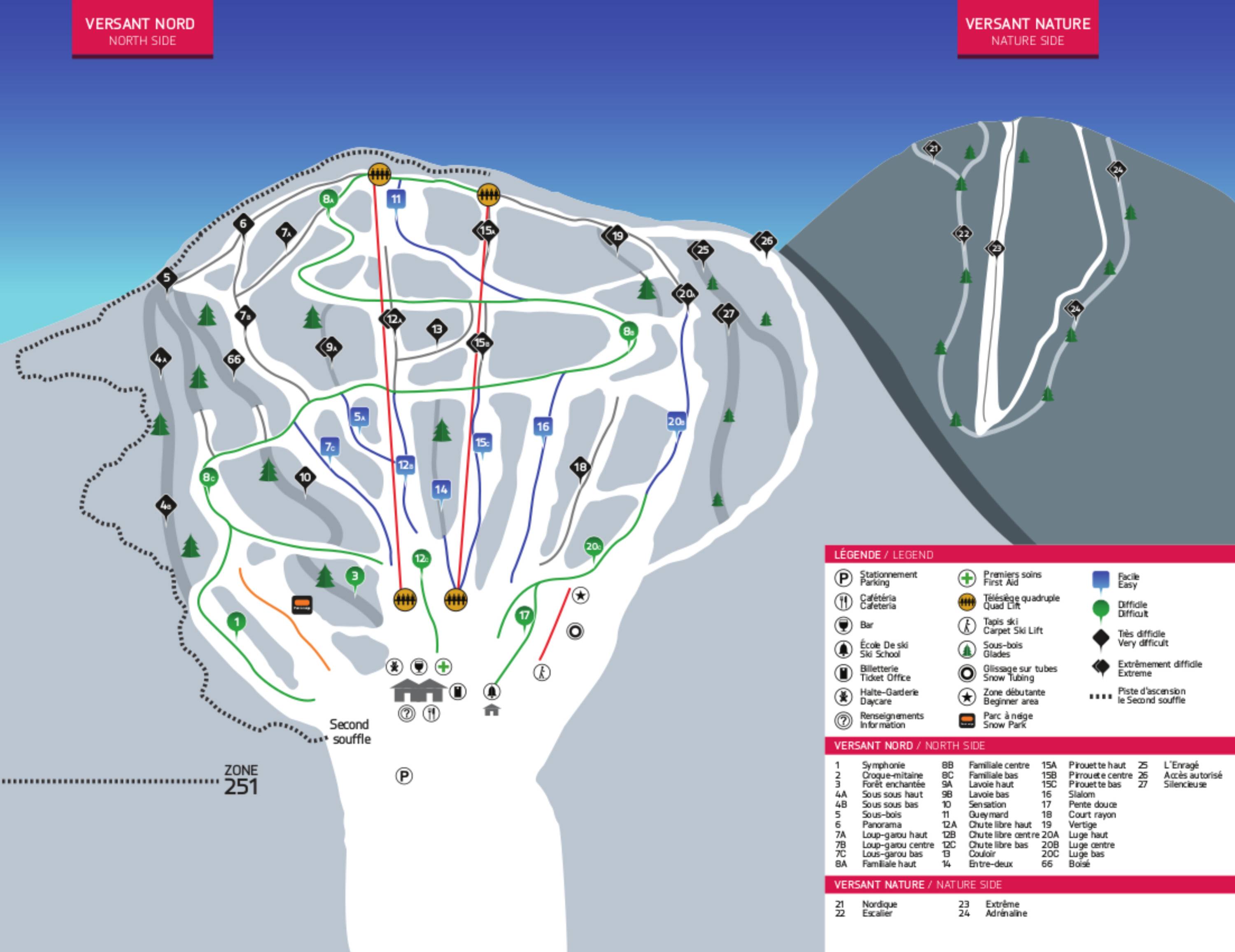 Pistenplan Mont La Réserve SaintDonatdeMontcalm