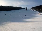 Blick von der Talstation auf die Piste