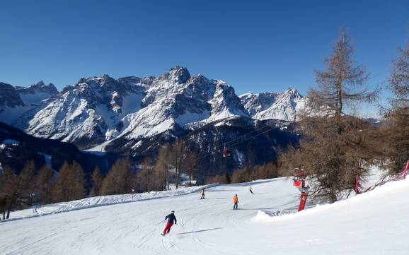 Größter Höhenunterschied im Sextental – Skigebiet 3 Zinnen Dolomiten – Helm/Stiergarten/Rotwand/Kreuzbergpass