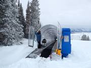 Freundliches Personal am Förderband