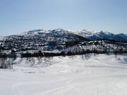 Blick auf die Unterkünfte in Hovden