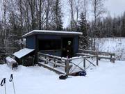 Holzhütte an der Piste in Talma