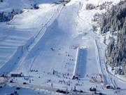 Blick auf das Anfängergelände an den Lamarkliften in Hochfügen