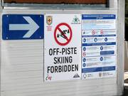 Skifahren abseits der Piste verboten