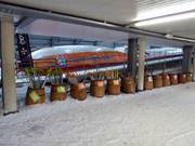 Große Auswahl an Skistöcken in der Skihalle De Uithof