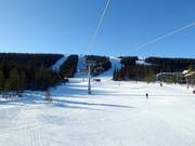 Blick auf die anspruchsvolleren Pisten in Lindvallen