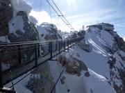 400 Meter in die Tiefe lässt sich von der Hängebrücke am Dachstein blicken!