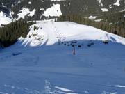 Die schwarze Piste von der Wastlhöhe ist steil