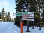 Pistenausschilderung im Skigebiet Kläppen