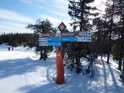 Pistenausschilderung im Skigebiet Kläppen
