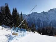 Beschneiung der Talabfahrt nach Falcade