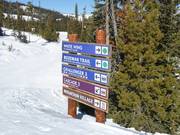 Pistenausschilderung im Skigebiet Big Sky