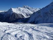Frischer Pulverschnee im Skigebiet Gargellen