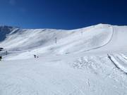 Blick auf die schweren Pisten Col und Face (Zinal)