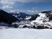 Blick auf die Unterkünfte in Wolkenstein