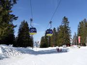 Mit der ersten Achtergondelbahn der Schweiz geht es auf den Berg