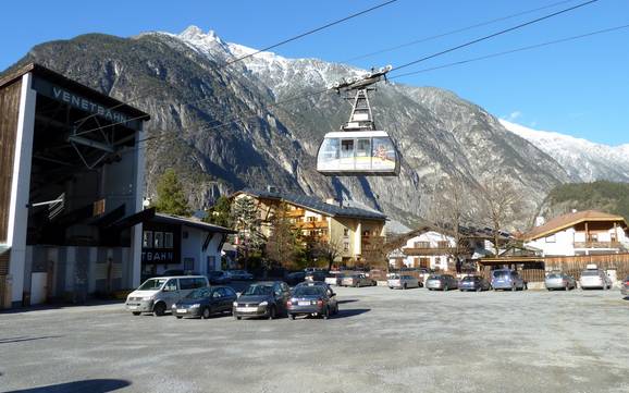 Tirol West: Anfahrt in Skigebiete und Parken an Skigebieten – Anfahrt, Parken Venet – Landeck/Zams/Fliess