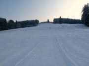 Die breite Piste ist sehr gut für Anfänger geeignet