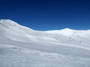 Blick zu den leichten Pisten am Tellerlift Glacier