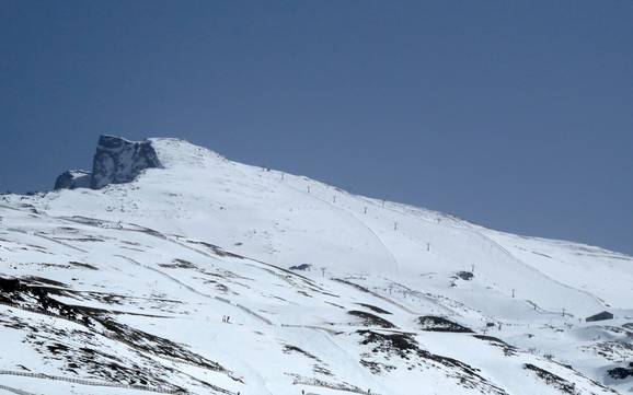 Größter Höhenunterschied in der Sierra Nevada (ES) – Skigebiet Sierra Nevada – Pradollano
