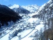 Blick auf Samnaun von der Luftseilbahn aus