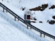 Standseilbahn zu den Unterkünften in Les Brévières
