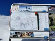 Pistenplan mit aktuellen Betriebsinformationen an der Bergstation