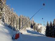 Lanzenbeschneiung an der Talabfahrt
