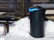 Man achtet auf Müllentsorgung